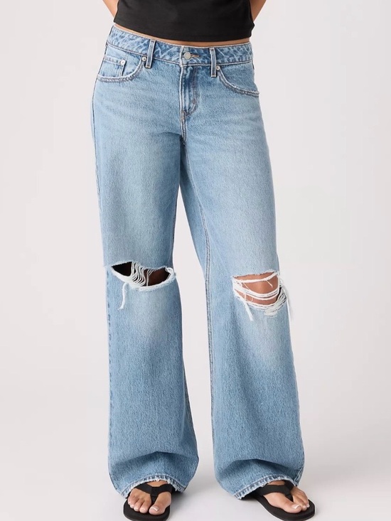 Zara Denim - ZARA Light Blue Distressed Wide-Leg Jeans NWOT
